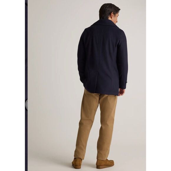 Quince Italian Wool Peacoat Cadet Blue Men's Large NWT - Picture 9 of 16